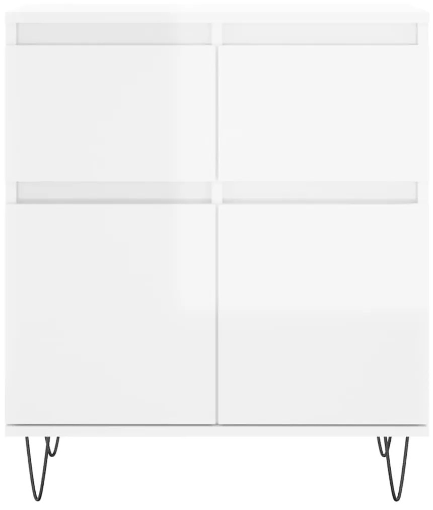 vidaXL Ντουλάπι Γυαλιστερό Λευκό 60x35x70 εκ. από Επεξεργασμένο Ξύλο