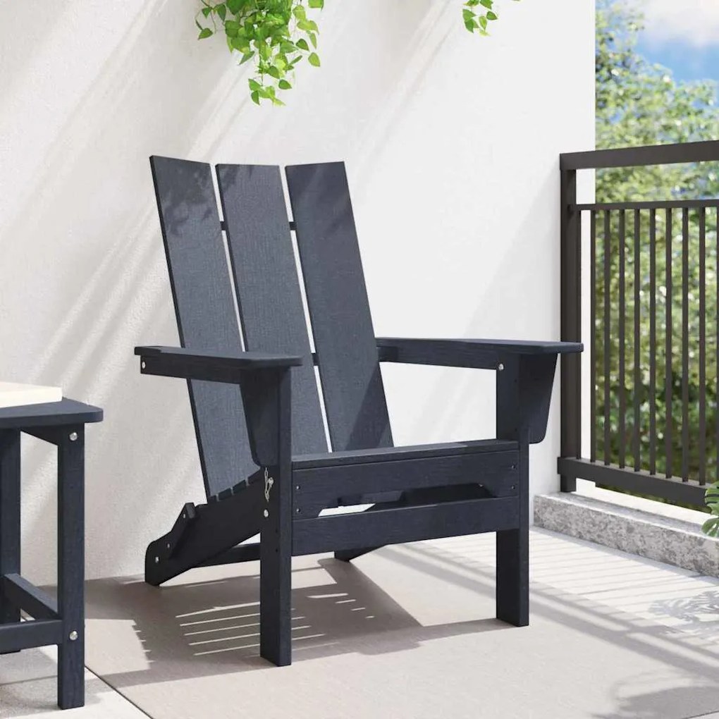 vidaXL Πτυσσόμενη Καρέκλα Adirondack Ναυτικό μπλε 74.5 x 80.5 x 90 εκ.