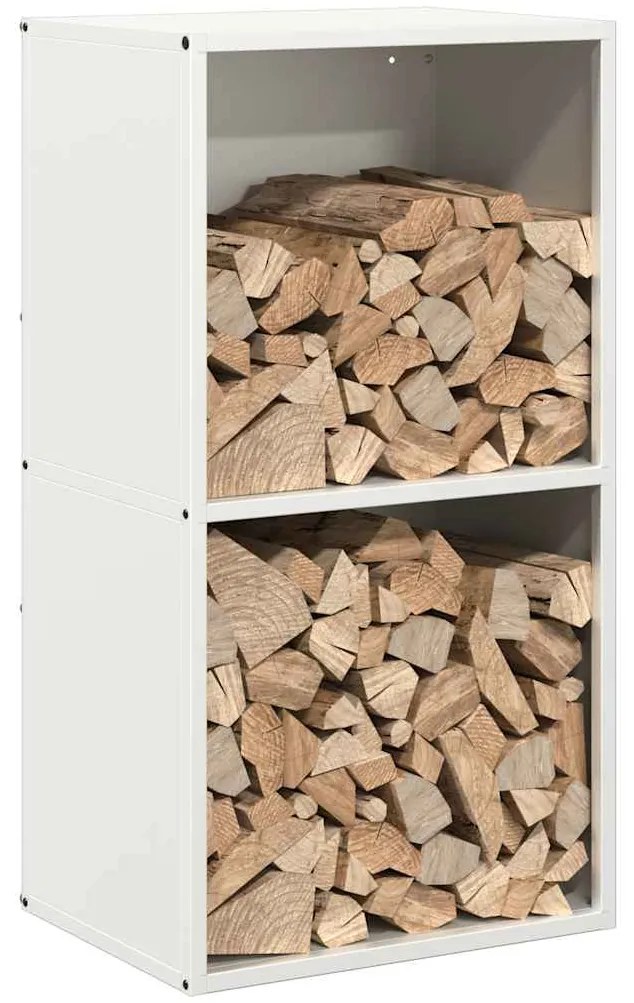 vidaXL Ράφι Καυσόξυλων Λευκό 40x30x75 εκ. Χάλυβας ψυχρής έλασης