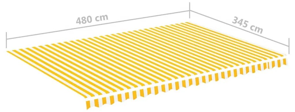 Τεντόπανο Ανταλλακτικό Κίτρινο / Λευκό 5 x 3,5 μ. - Κίτρινο