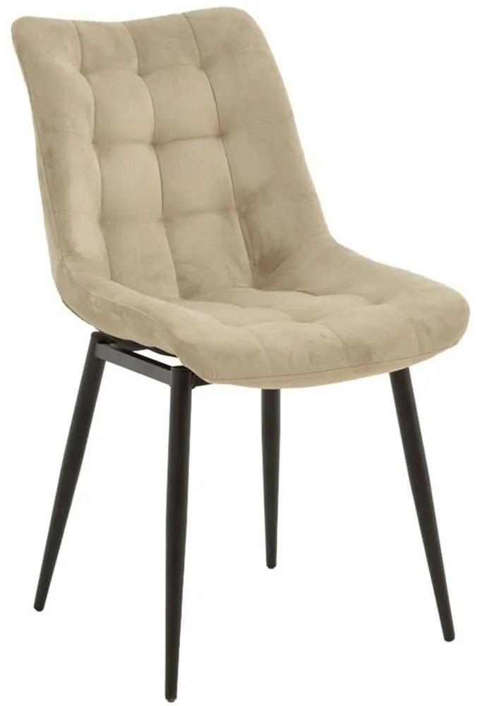 Καρέκλα Vittorio 264-000011 46x62x80cm Beige Βελούδο, Μέταλλο