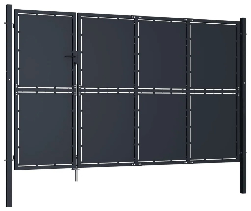 vidaXL Πόρτα Κήπου Ανθρακί 350x200 εκ. από Ατσάλι