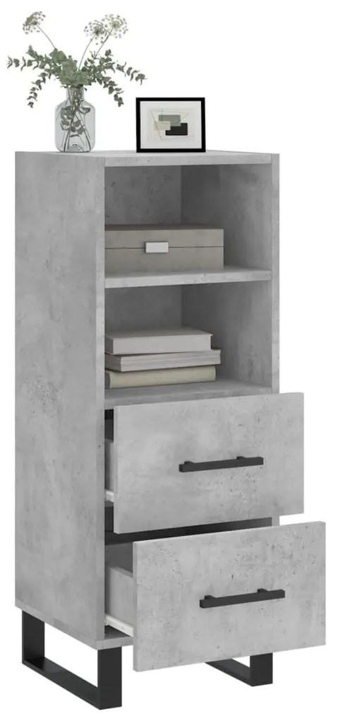 vidaXL Ντουλάπι Γκρι Σκυροδέματος 34,5x34x90 εκ. Επεξεργασμένο Ξύλο