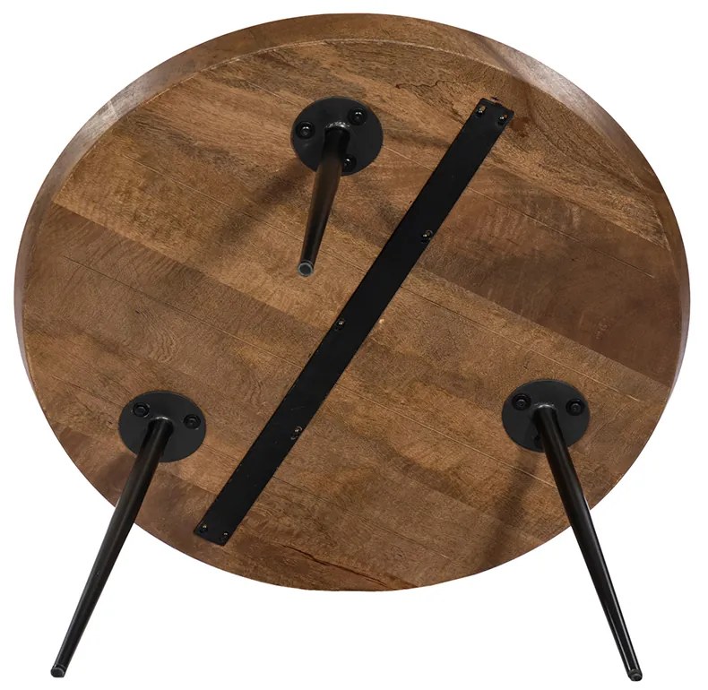 PENCIL 87 COFFEE TABLE ΦΥΣΙΚΟ ΜΑΥΡΟ 87x87xH45cm - 04-0956