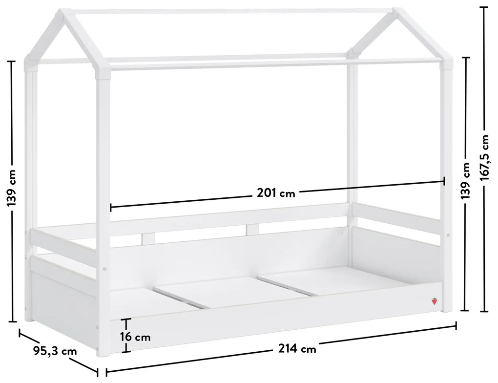 Παιδικό κρεβάτι MONTES WHITE  MW-1302 90x200εκ. Cilek