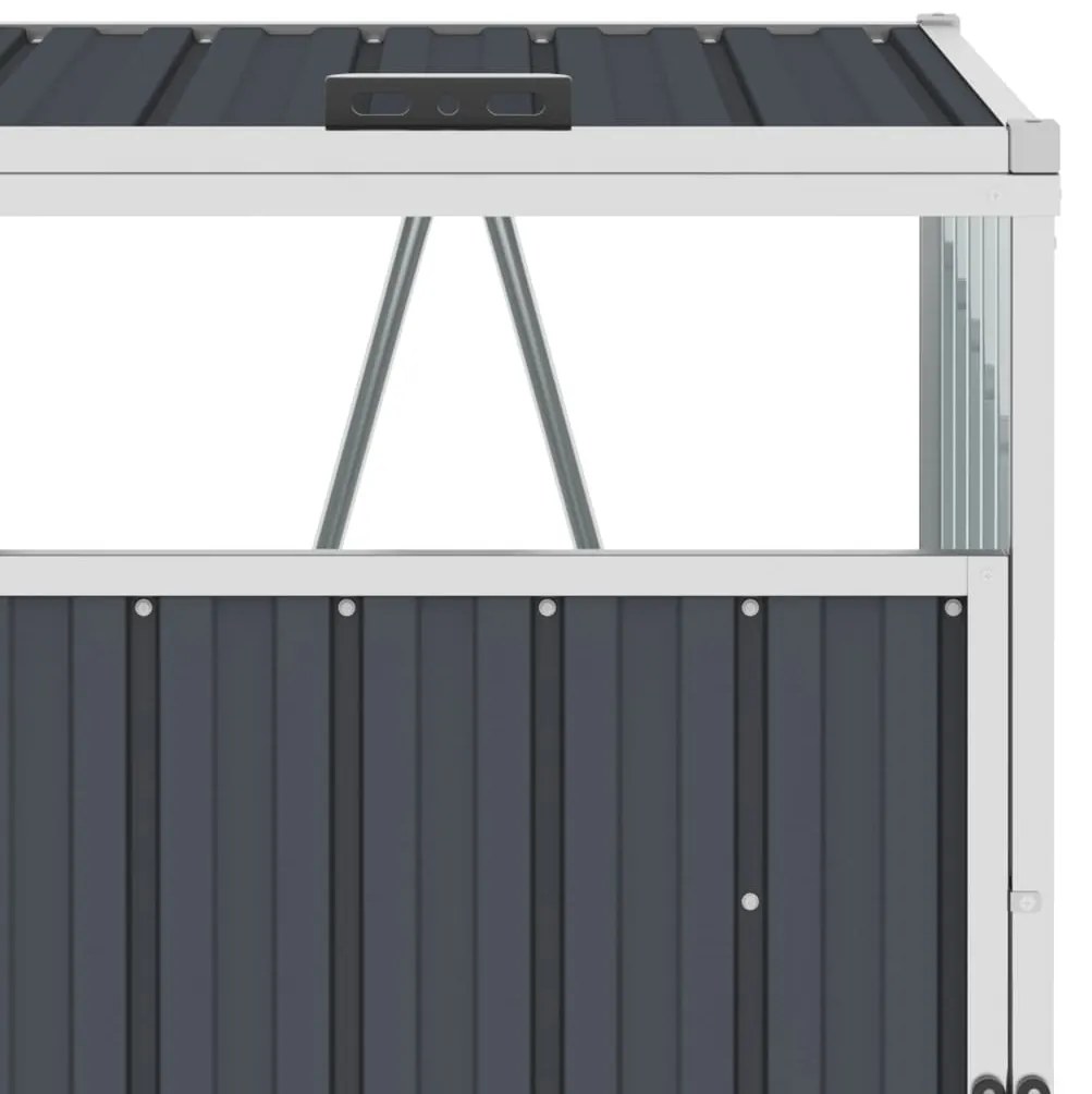vidaXL Πλαίσιο Τετραπλό για Κάδους Ανθρακί 286 x 81 x 121 εκ. Ατσάλινο