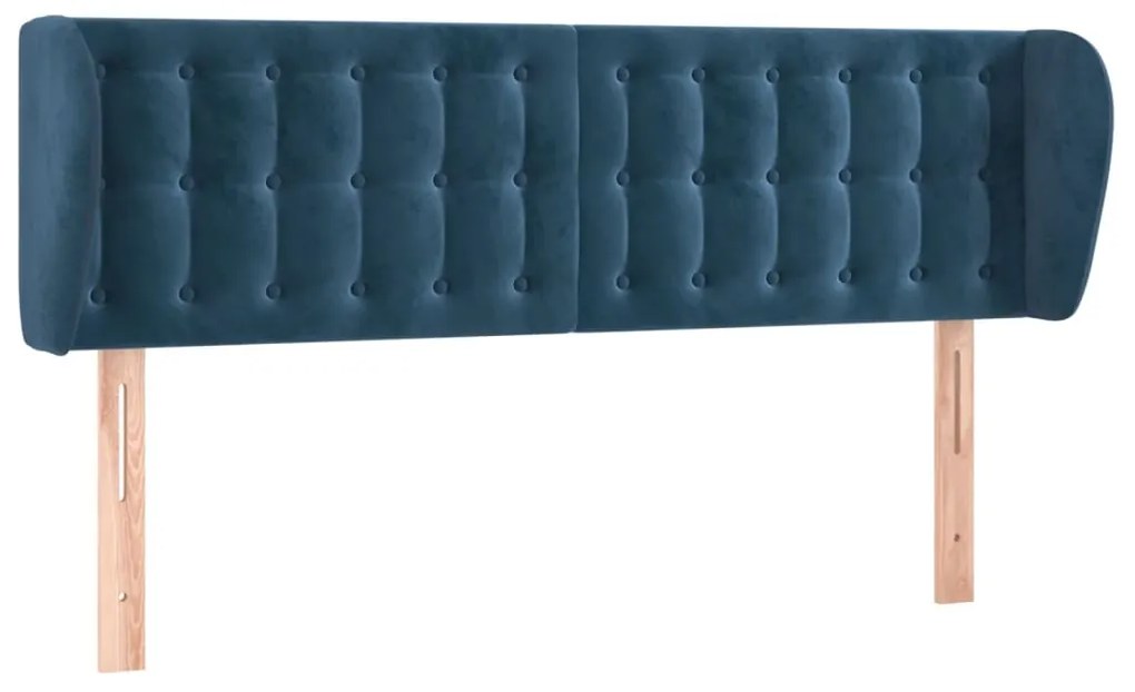 Κεφαλάρι με Πτερύγια Σκούρο Μπλε 147x23x78/88 εκ. Βελούδινο 3117630