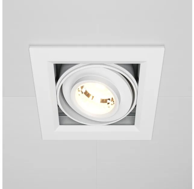 Χωνευτό Σποτ Φωτιστικό Οροφής LED 10W Λευκό Κινητό Metal Modern DL093-01-10W3K-W Maytoni DL093-01-10W3K-W