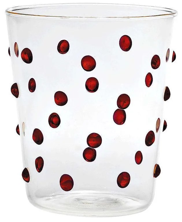 Ποτήρι Νερού Party PY00104 450ml Red-Clear Zafferano Glass