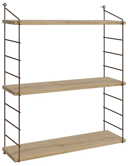 Ραφιέρα τοίχου Armoni Megapap χρώμα sapphire oak - καφέ μέταλλο 72x20x85εκ.