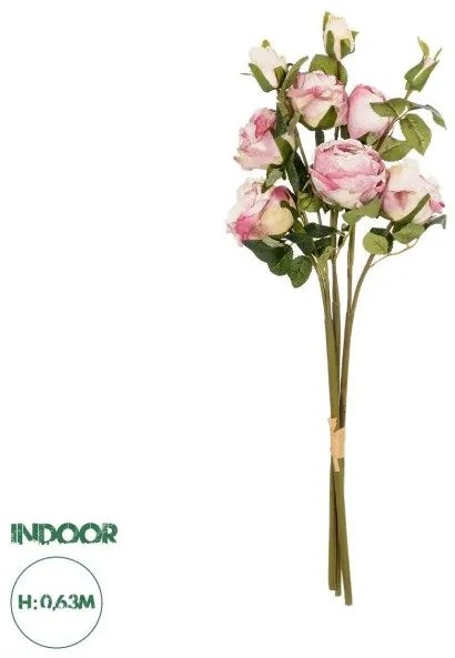 Artificial Garden DUSTY PINK ROSE BOUQUET 21083 Τεχνητό Διακοσμητικό Μπουκέτο Τριαντάφυλλα Ανοιχτό Ροζ Y63cm Globostar 21083 Ροζ