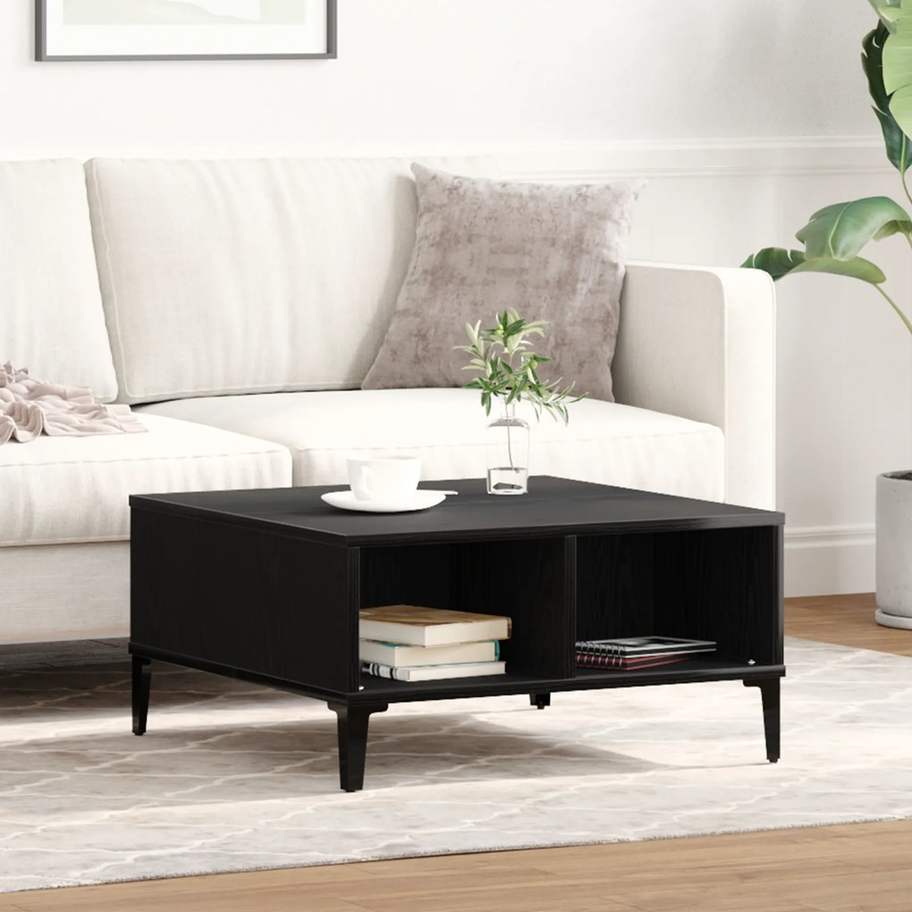 vidaXL Τραπεζάκι σαλονιού Μαύρο Δρυς 60x60x30 εκ. Επεξεργασμένο ξύλο