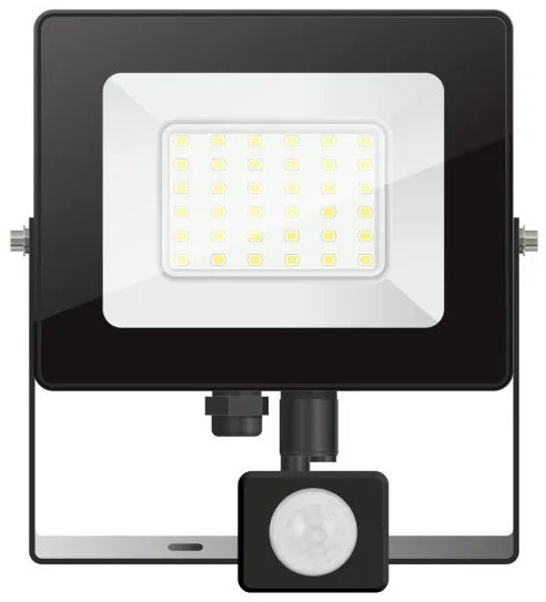 Προβολέας LED SLIM SMD 30W 6000K Ανιχνευτής Κίνησης IP65 Μαύρο Epistar 6229 Spotlight-6229-Μαύρο 6229