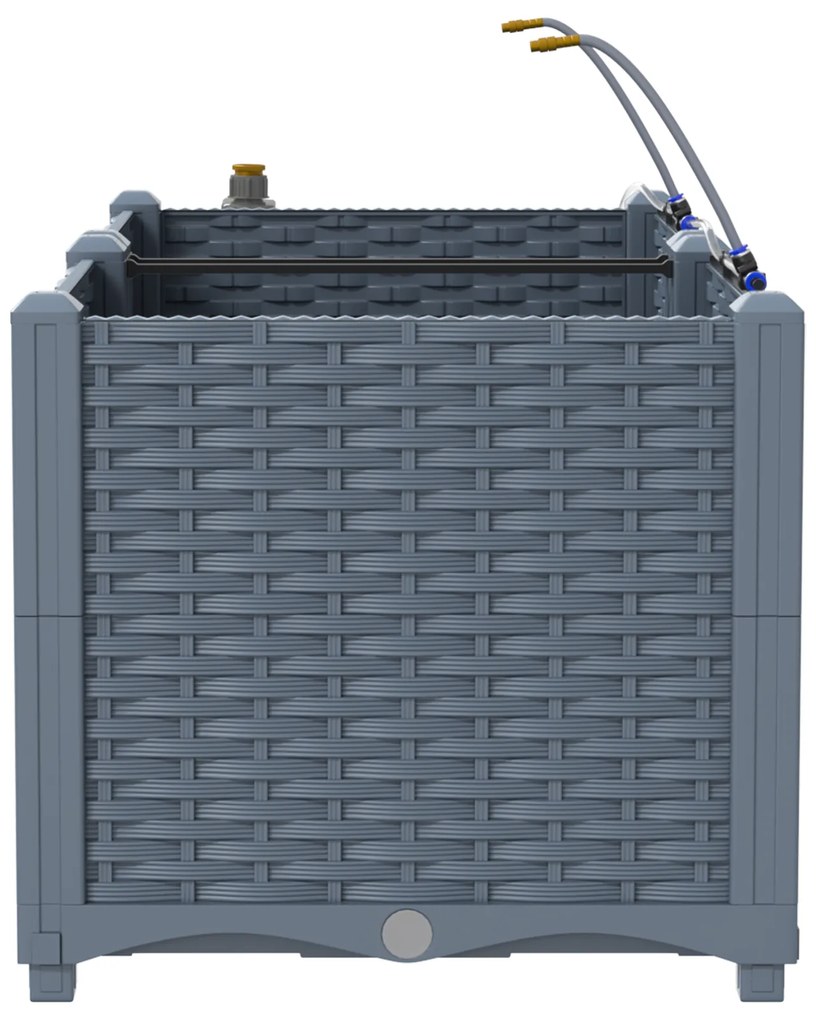 vidaXL Γλάστρες Κήπου 1 τεμ Ανοιχτό γκρι 80 x 40 x 37.5 cm Πλαστικό