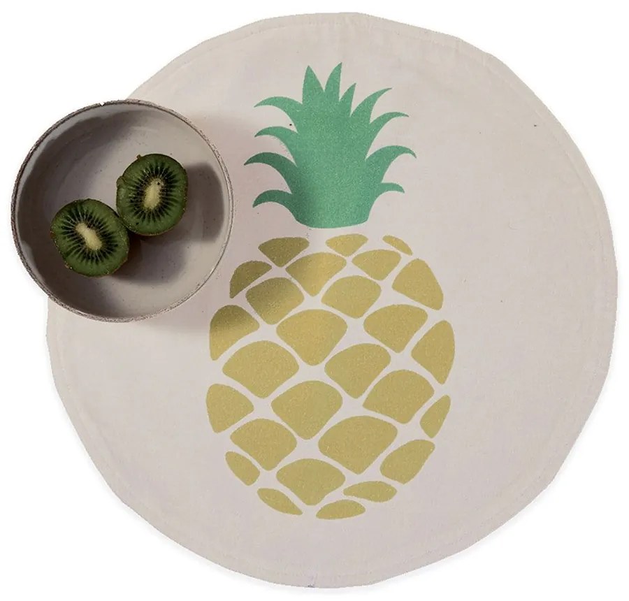 Σουπλά Delicious Ecru-Lime Nef-Nef 38x38cm 100% Cotton