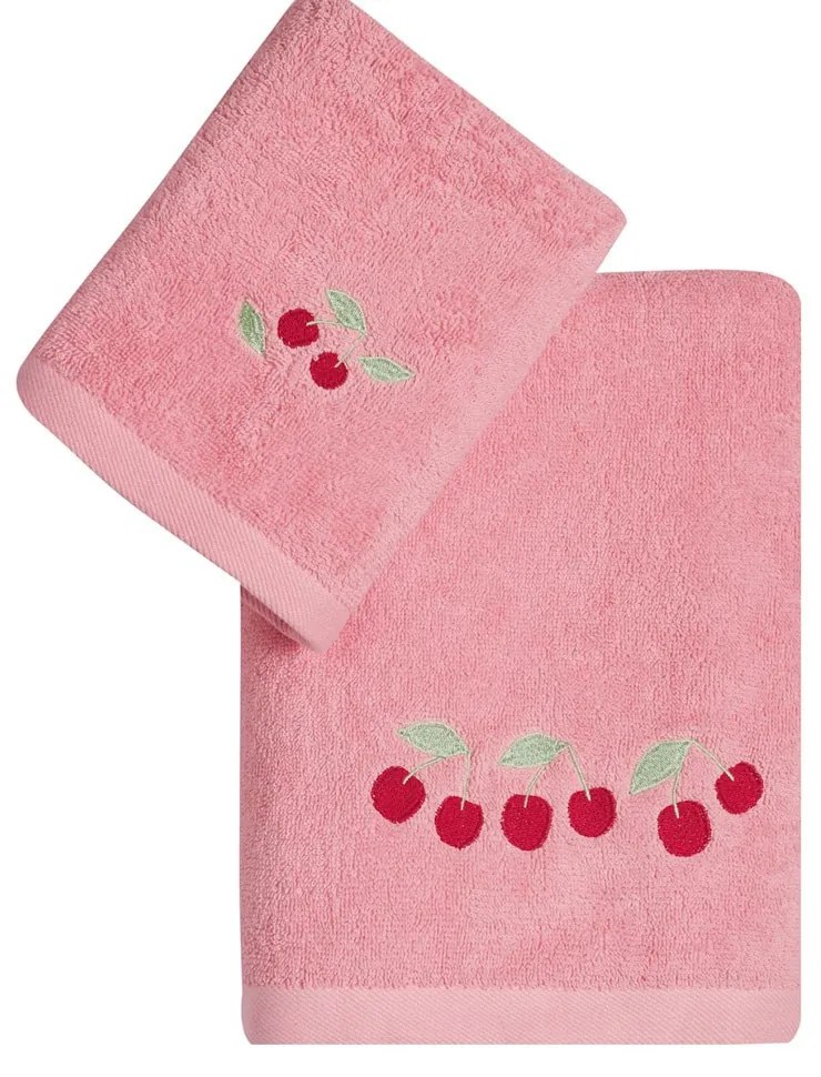 Πετσέτες Παιδικές Cereza (Σετ 2τμχ) Pink Kentia Σετ Πετσέτες 70x125cm 100% Βαμβάκι
