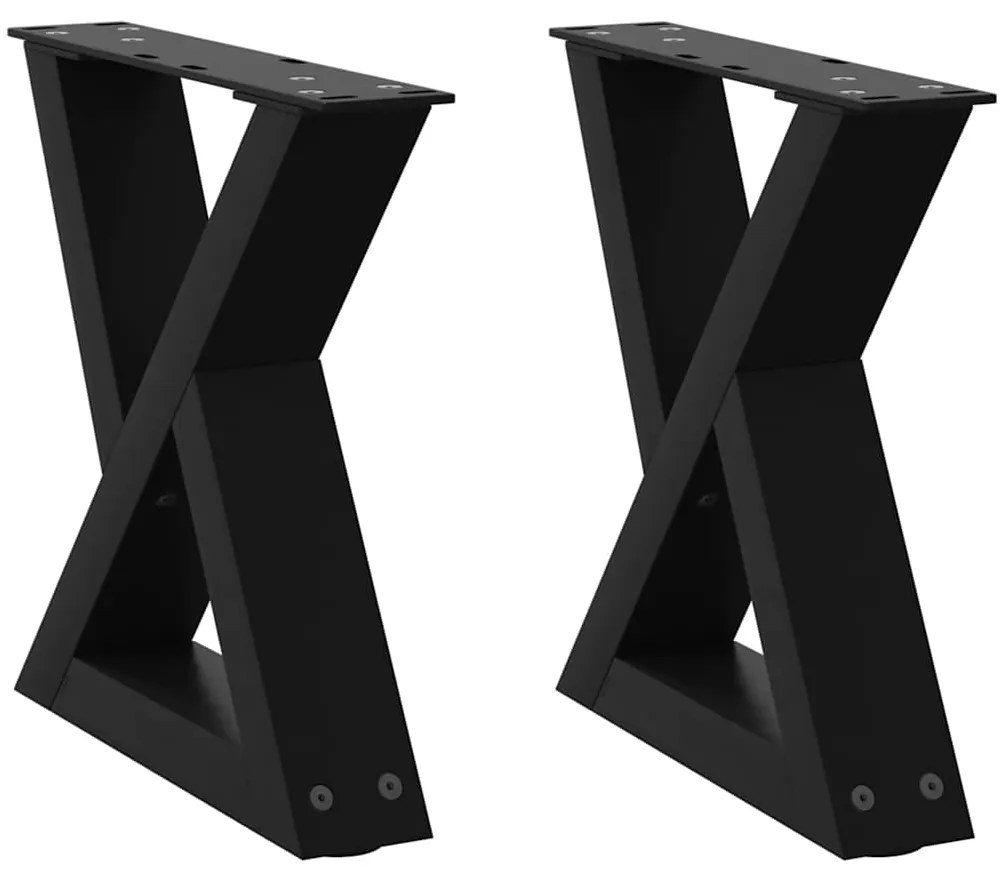vidaXL Πόδια Τραπεζιού Σαλονιού 2 τεμ. Μαύρο 30x(30-31,3) εκ. Ατσάλι