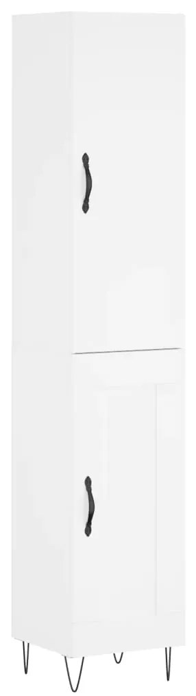 vidaXL Ντουλάπι Λευκό 34,5 x 34 x 180 εκ. από Επεξεργασμένο Ξύλο