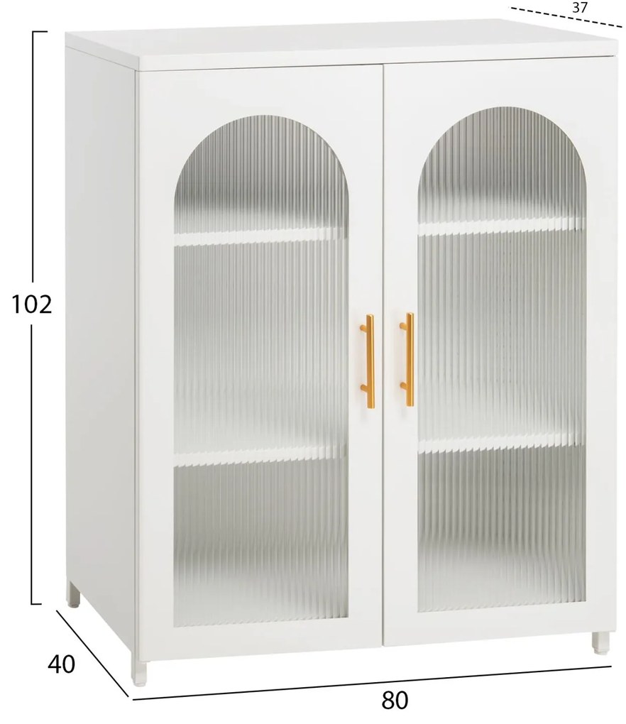 ΜΕΤΑΛΛΙΚΟ ΝΤΟΥΛΑΠΙ ΒΙΤΡΙΝΑ CARIL  ΛΕΥΚΟ 80x37-40x102Yεκ.