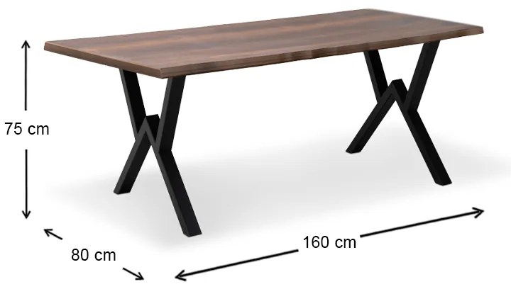 Τραπέζι Walter Megapap Mdf - μεταλλικό χρώμα καρυδί 160x80x75εκ.
