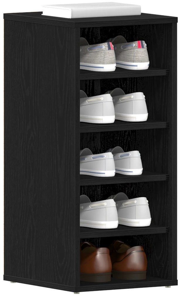 vidaXL Ντουλάπα Παπουτσιών Μαύρη Δρυς 32x35x70 εκ Επεξεργασμένο Ξύλο