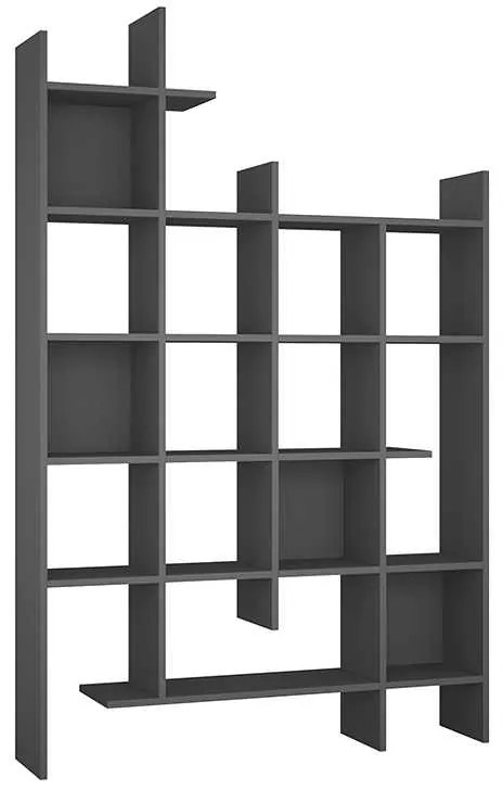 Βιβλιοθήκη μελαμίνης Manco Megapap χρώμα ανθρακί 122x25,5x188εκ.
