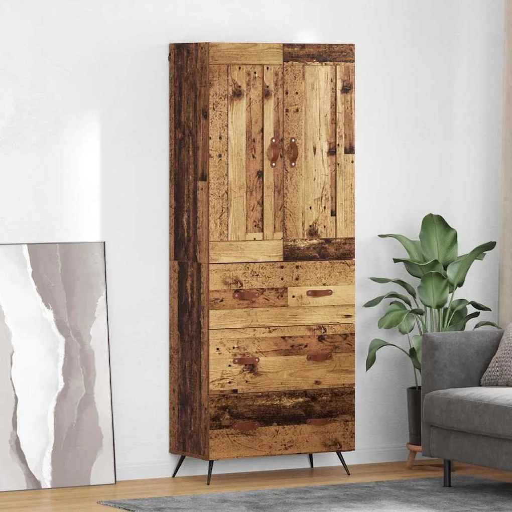 Highboard Παλιό Ξύλο 69,5 x 34 x 180 εκ. Επεξεργασμένο ξύλο