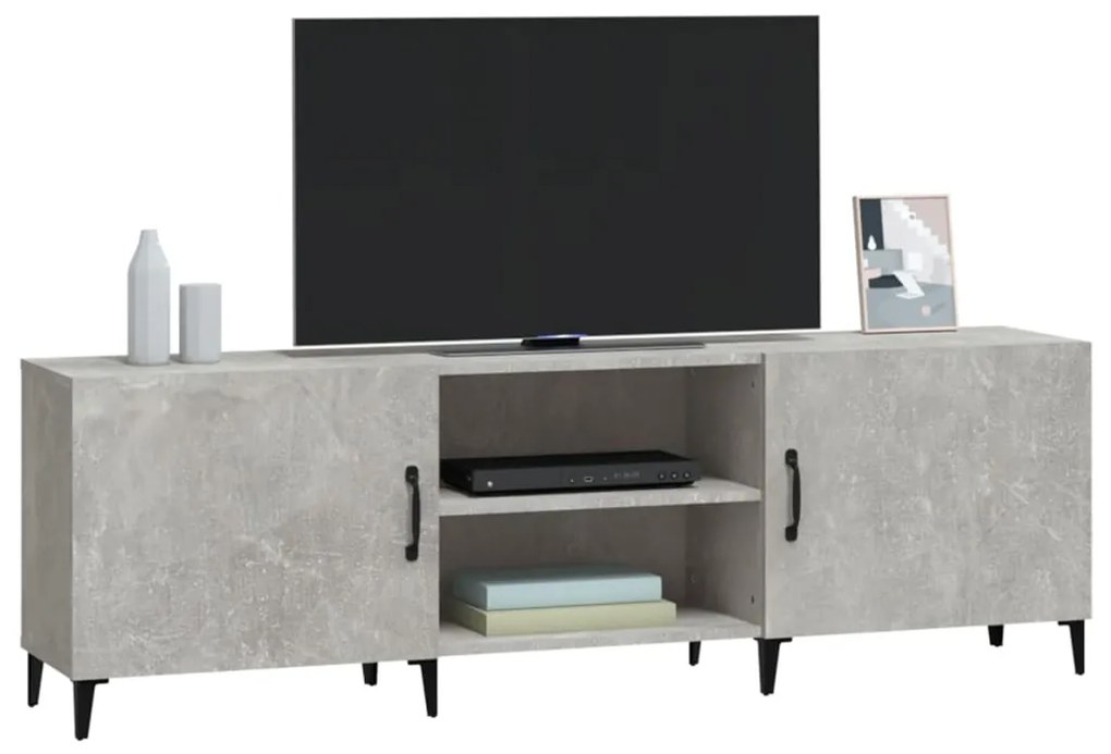 vidaXL Έπιπλο Τηλεόρασης Γκρι Σκυροδέματος 150x30x50 εκ. Επεξ. Ξύλο