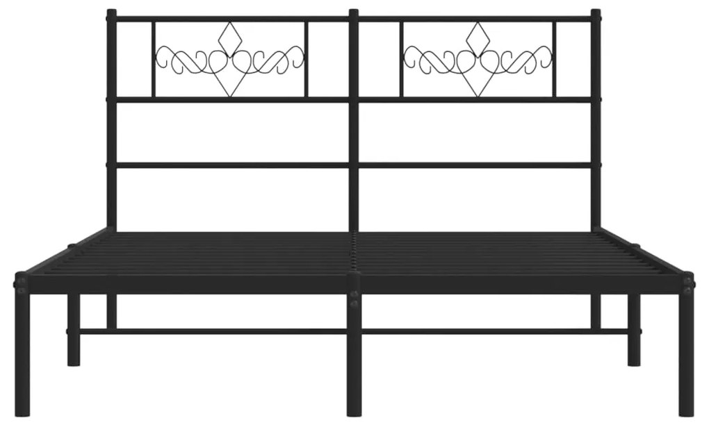 vidaXL Πλαίσιο Κρεβατιού με Κεφαλάρι Μαύρο 120 x 200 εκ. Μεταλλικό