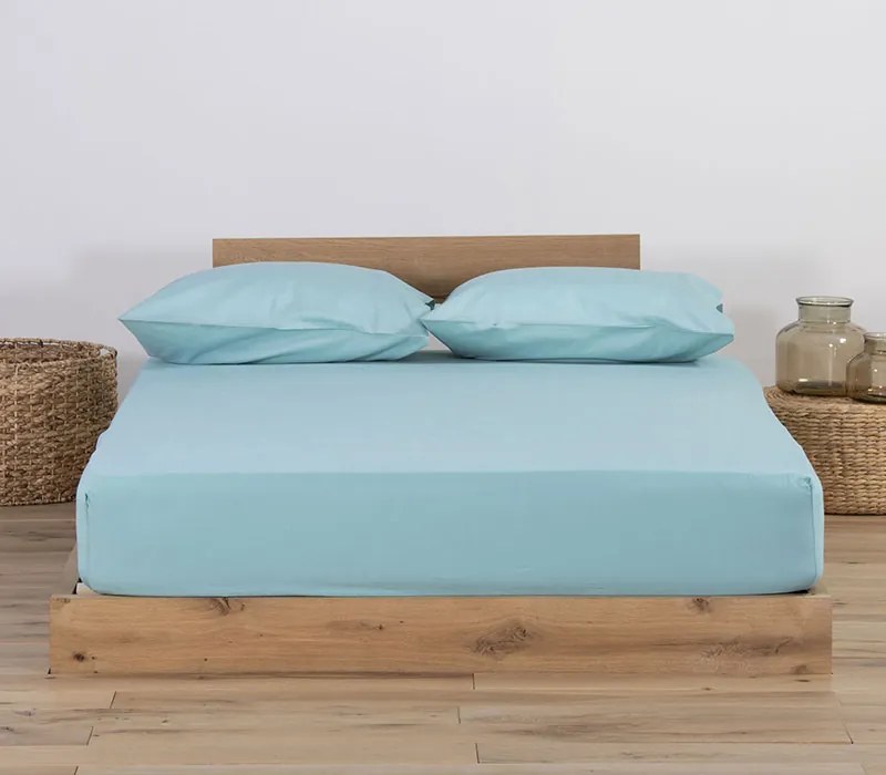 Σεντόνι Διπλό Μακό Με Λάστιχο Jersey 1019-Aqua 140x200+30 - Nef-Nef Homeware