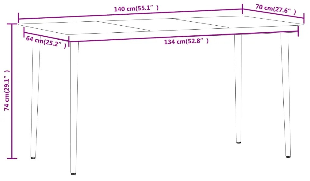 Σετ Τραπεζαρίας Κήπου 5 Τεμαχίων Μαύρο 3099145