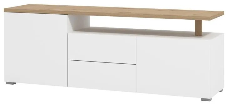 Έπιπλο τηλεόρασης ATERNO 154 3K2F2V Λευκό - Artisan Oak 154x40x56εκ. 154x40x56 εκ.