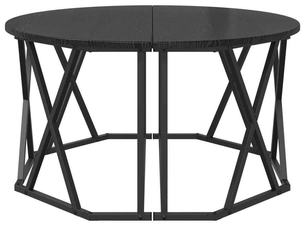 vidaXL Τραπέζι καφέ Μαύρο Δρυς 80x80x42 εκ. από επεξεργασμένο ξύλο