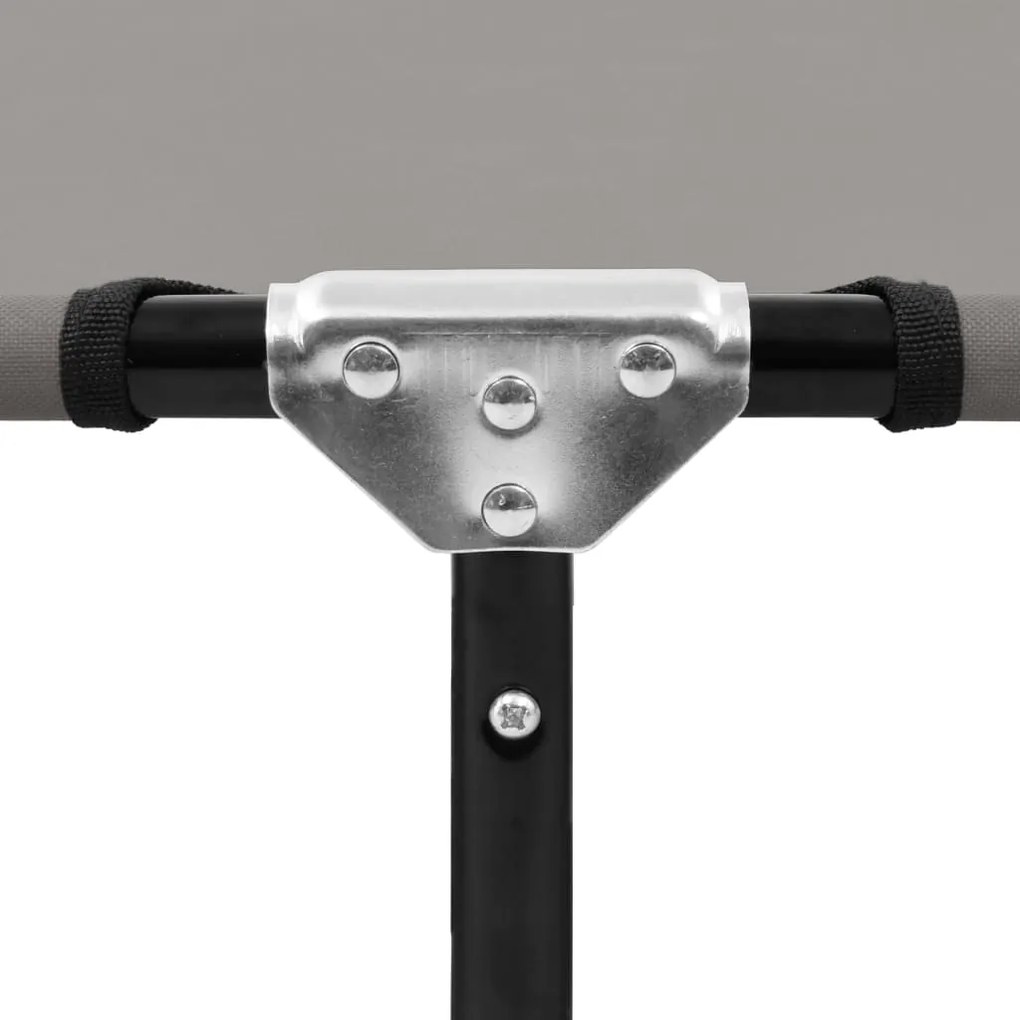 vidaXL Ξαπλώστρα Πτυσσόμενη Γκρι Ατσάλινη