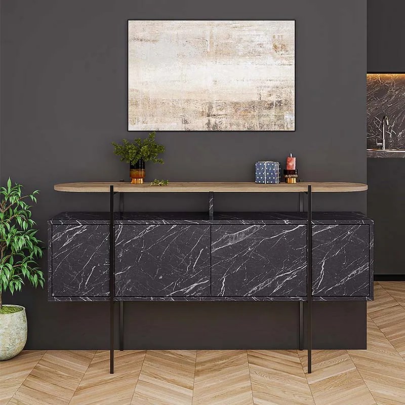 ΜΠΟΥΦΕΣ HANLEY MEGAPAP ΧΡΩΜΑ ΜΑΥΡΟ ΕΦΕ ΜΑΡΜΑΡΟΥ 150X38X86,2ΕΚ.
