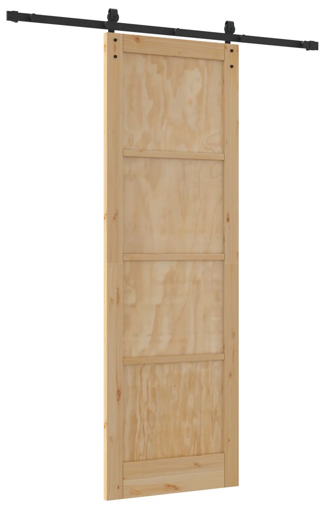 vidaXL Συρόμενη Πόρτα με Σετ Εξαρτημάτων 78x232 cm Μασίφ Ξύλο Πεύκου