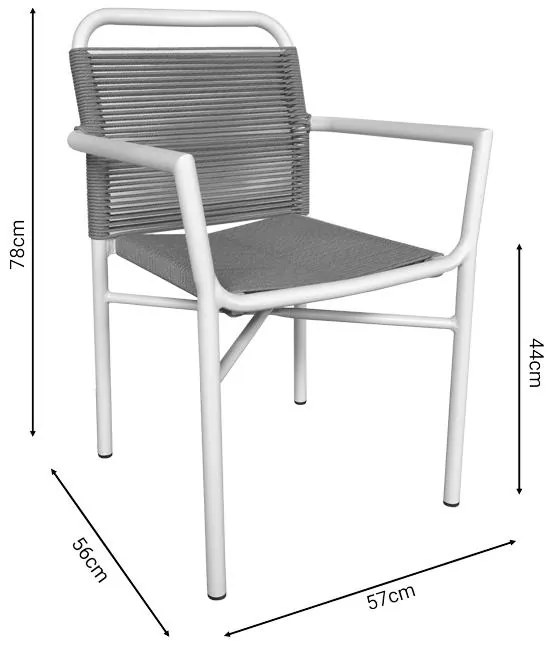 Τραπεζαρία Kliton - Clutch σετ 5τεμ αλουμίνιο σε λευκή απόχρωση 80x80x74εκ 80x80x74 εκ.