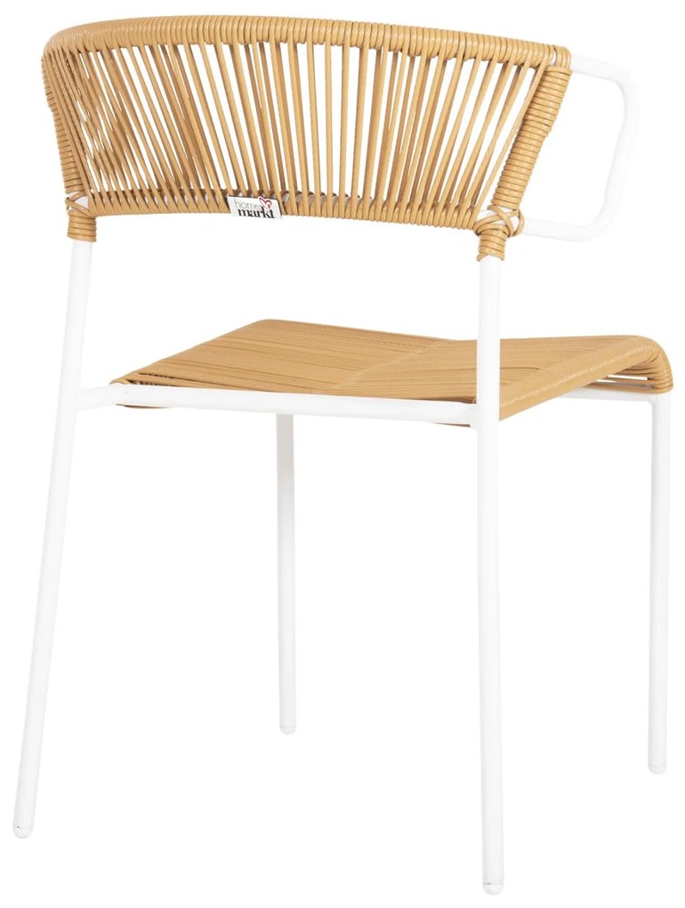 ΚΑΡΕΚΛΑ SUKI  ΜΕΤΑΛΛO ΛΕΥΚΟ KAI ΣΥΝΘ. RATTAN ΣΕ ΦΥΣΙΚΟ 54x62x80Υεκ