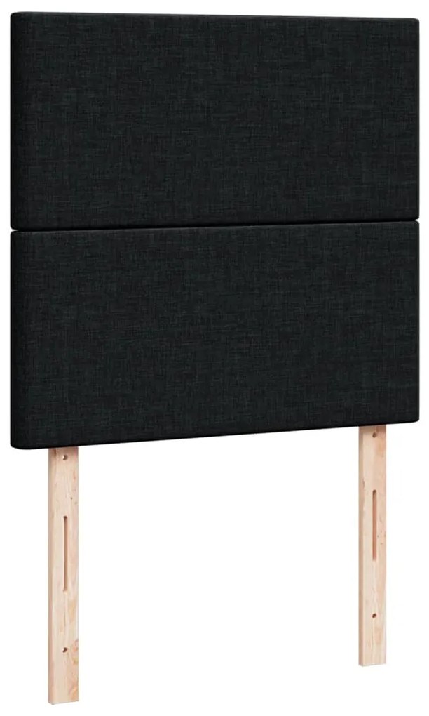 vidaXL Κρεβάτι Boxspring με Στρώμα Μαύρο 80 x 200 εκ. Υφασμάτινο