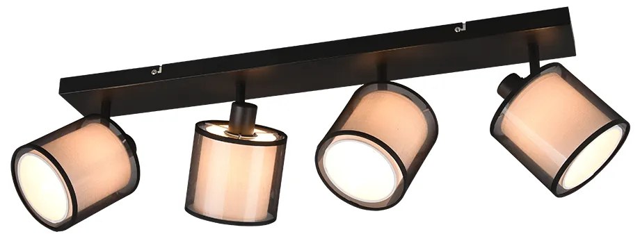 Σποτ Τετράφωτο 71xH19cm 4xE14 Μαύρο Trio Lighting Burton 811400432