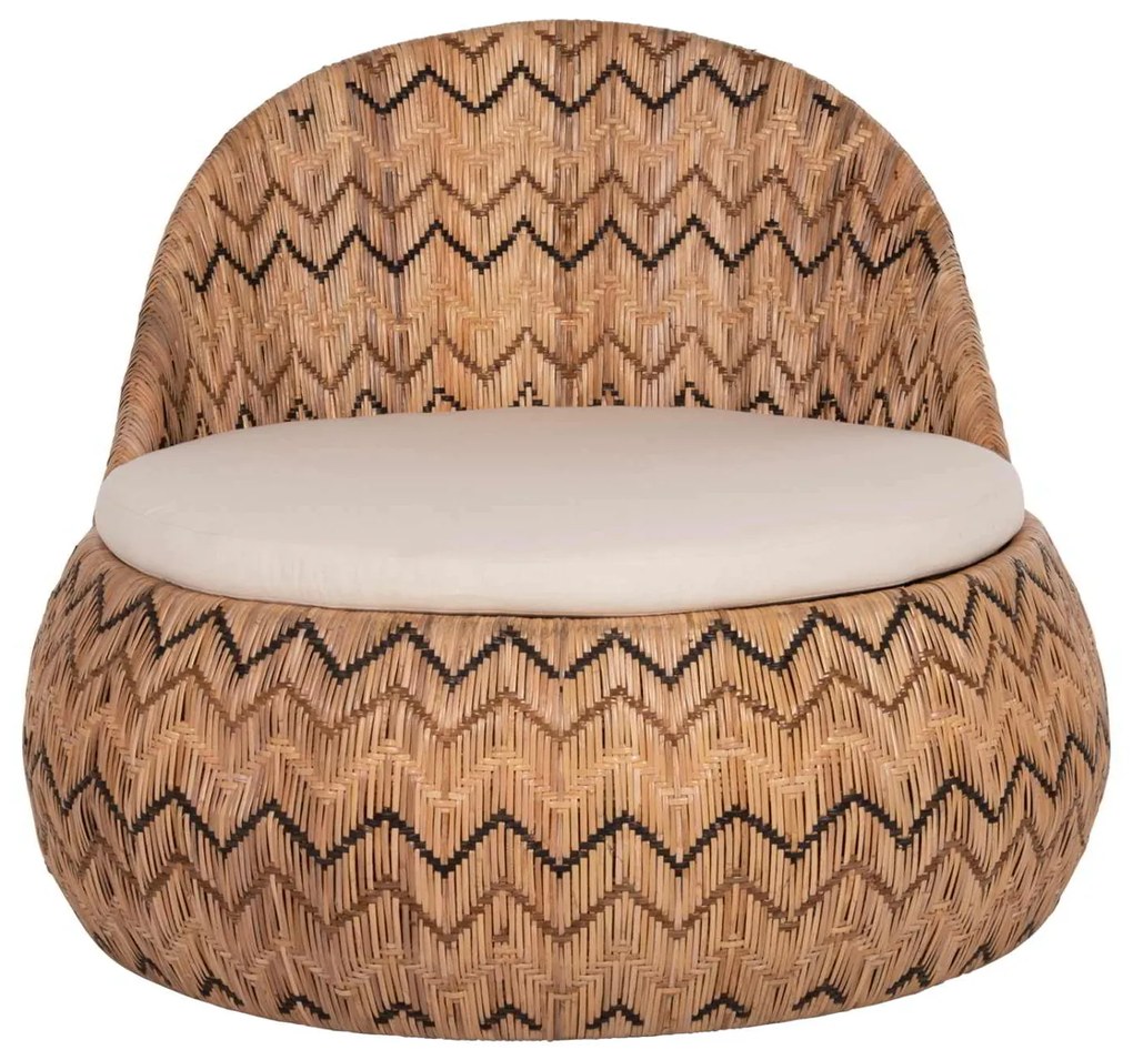 ΠΟΛΥΘΡΟΝΑ ΣΤΡΟΓΓΥΛΗ LADLON HM5992 RATTAN ΦΥΣΙΚΟ-ΕΚΡΟΥ ΜΑΞΙΛΑΡΙ 97x97x76Υεκ.