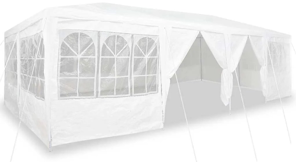 vidaXL Σκηνή Πάρτυ Λευκό 800 x 400 x 266 εκ Πολυεστέρας και Χάλυβας