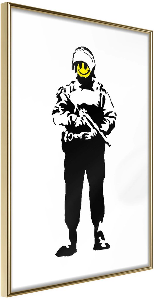 Αφίσα - Banksy: Smiling Copper - 20x30 - Χρυσό - Χωρίς πασπαρτού