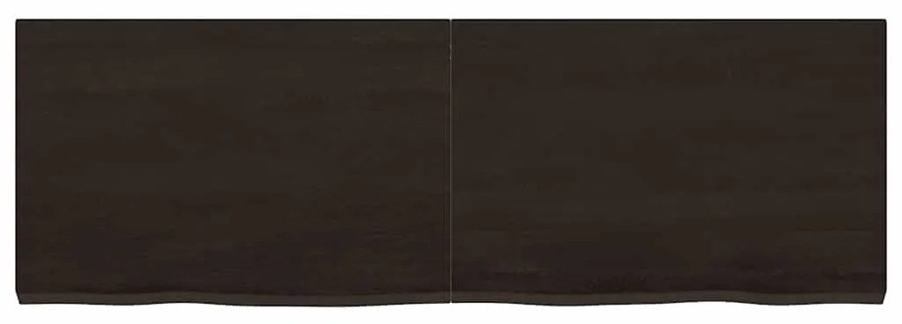 vidaXL Επιφάνεια Τραπεζιού Σκούρο Καφέ 120x40x(2-4)εκ Επεξ. Μασίφ Δρυς