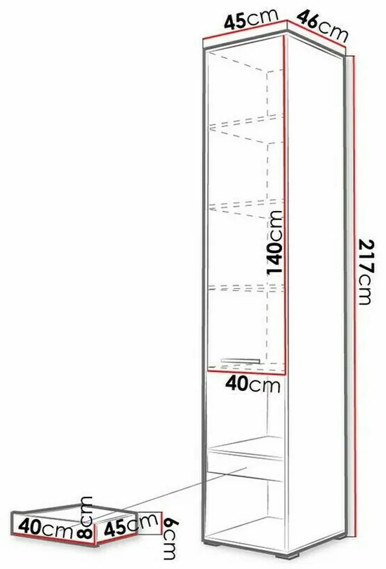 Σετ επίπλων Concept Pro Lenart AH129, 281x217x228cm, Γυαλιστερό λευκό, Άσπρο, Πλαστικοποιημένη μοριοσανίδα, Ινοσανίδες μέσης πυκνότητας, 180x200
