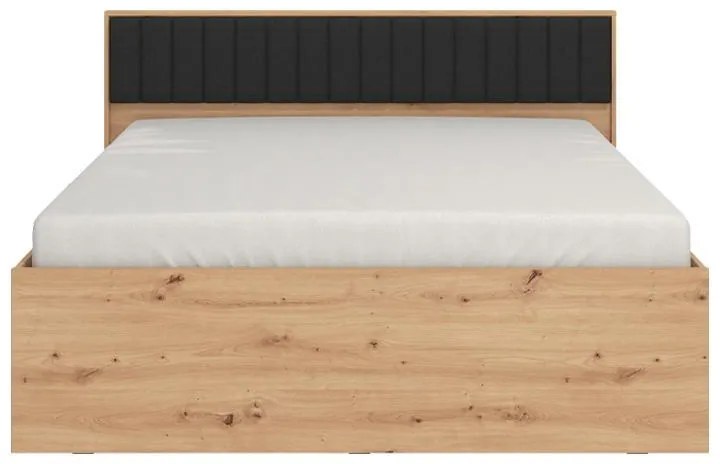 Ξύλινο Κρεβάτι Varadero 160 Artisan Oak - Μαύρο 160x200 εκ. 175x206x92 εκ.