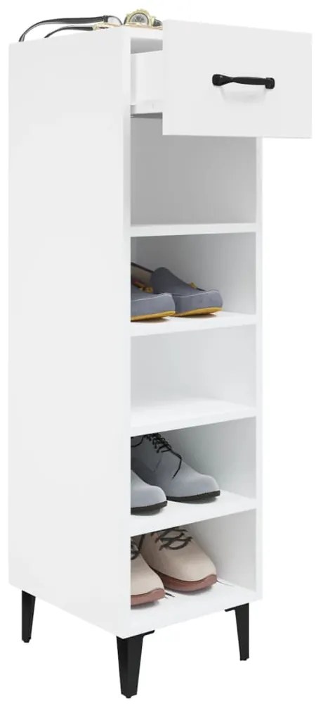 vidaXL Παπουτσοθήκη Λευκή 30 x 35 x 105 εκ. από Επεξεργασμένο Ξύλο