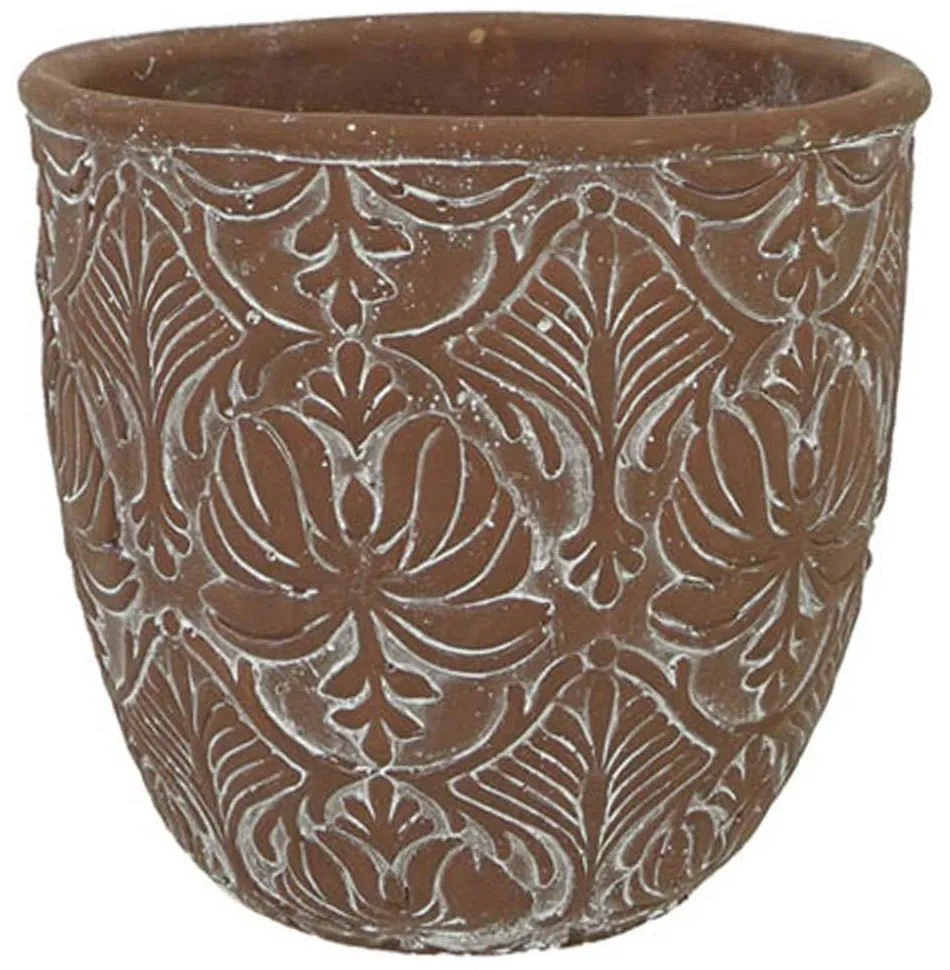 Κασπώ Φλοράλ 06-00-00265 Φ18x16cm Brown Marhome Ceramic
