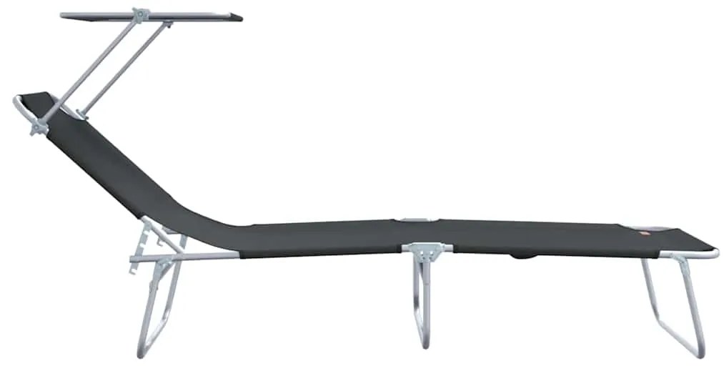 vidaXL Ξαπλώστρα 2-πρόσωπο 2 pcs Μαύρο 58 x 188 x 77 εκ. ύφασμα