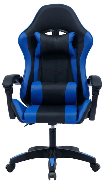 Καρέκλα γραφείου gaming William pakoworld PU μαύρο-μπλε
